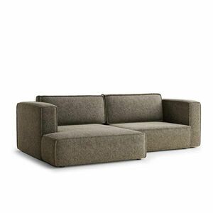 Barna zsenília kinyitható-tárolóhelyes sarokkanapé (bal oldali-heverő résszel) Velto – Maison de Rêve kép