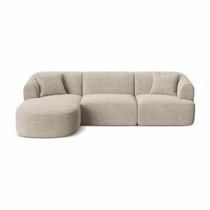 Világosbarna kordbársony sarokkanapé (bal oldali-heverő résszel) Campi – Cosmopolitan Design kép