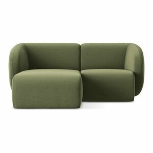 Zöld bársony sarokkanapé (bal oldali-heverő résszel) Lani – Makamii kép