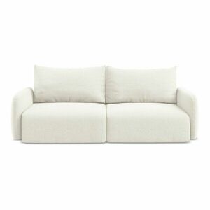 Krémszínű bársony kinyitható-tárolóhelyes kanapé 238 cm Kalena – Makamii kép