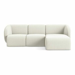 Bézs bársony sarokkanapé (jobb oldali-heverő résszel) Lani – Makamii kép