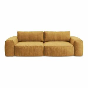 Mustársárga zsenília kinyitható kanapé 275 cm Kuki – Makamii kép