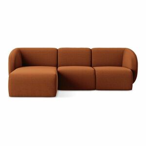 Terrakotta színű bársony sarokkanapé (bal oldali-heverő résszel) Lani – Makamii kép