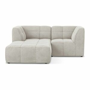 Bézs bársony sarokkanapé (bal oldali-heverő résszel) Aloha – Makamii kép