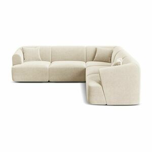Bézs bársony sarokkanapé Campi – Cosmopolitan Design kép