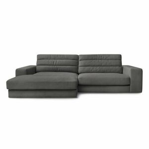 Antracitszürke bársony sarokkanapé (bal oldali-heverő résszel) Sierra – Bobochic Paris kép