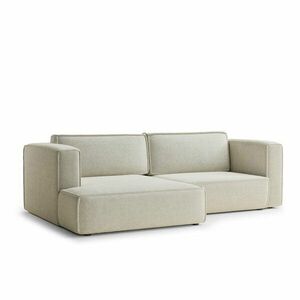 Krémszínű zsenília kinyitható-tárolóhelyes sarokkanapé (bal oldali-heverő résszel) Velto – Maison de Rêve kép