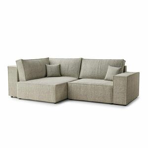 Bézs zsenília kinyitható-tárolóhelyes sarokkanapé (bal oldali-L alakú) Tonga – Maison de Rêve kép