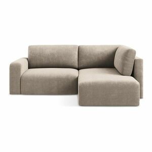 Bézs zsenília kinyitható-tárolóhelyes sarokkanapé (jobb oldali-L alakú) Kona – Makamii kép