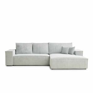 Világosszürke zsenília kinyitható-tárolóhelyes sarokkanapé (jobb oldali-heverő résszel) Maze – Maison de Rêve kép