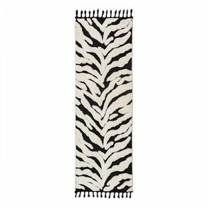 Fekete-fehér futószőnyeg 80x300 cm Esra Zebra – Flair Rugs kép