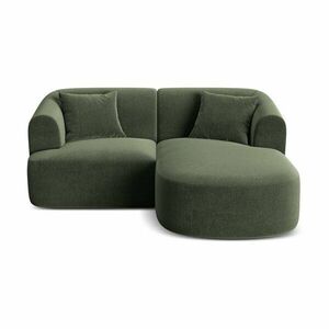 Zöld bársony sarokkanapé (jobb oldali-heverő résszel) Campi – Cosmopolitan Design kép