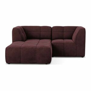 Borvörös bársony sarokkanapé (bal oldali-heverő résszel) Aloha – Makamii kép