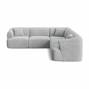 Világosszürke kordbársony sarokkanapé Campi – Cosmopolitan Design kép