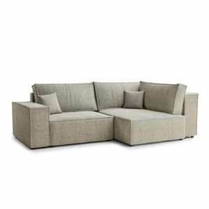 Bézs zsenília kinyitható-tárolóhelyes sarokkanapé (jobb oldali-L alakú) Tonga – Maison de Rêve kép