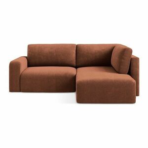 Terrakotta színű zsenília kinyitható-tárolóhelyes sarokkanapé (jobb oldali-L alakú) Kona – Makamii kép