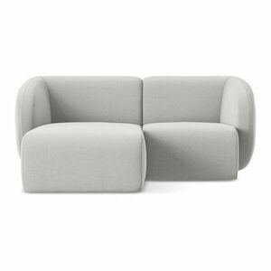 Világosszürke bársony sarokkanapé (bal oldali-heverő résszel) Lani – Makamii kép