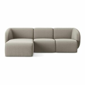 Világosbarna bársony sarokkanapé (bal oldali-heverő résszel) Lani – Makamii kép