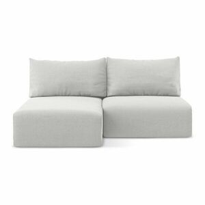 Világosszürke bársony kinyitható-tárolóhelyes sarokkanapé (bal oldali-heverő résszel) Kalena – Makamii kép