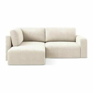 Krémszínű zsenília kinyitható-tárolóhelyes sarokkanapé (bal oldali-L alakú) Kona – Makamii kép