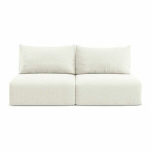 Krémszínű bársony kinyitható-tárolóhelyes kanapé 216 cm Kalena – Makamii kép