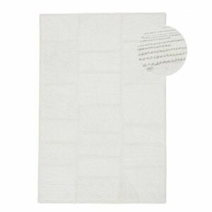 Fehér kézi szövésű gyapjúkeverék szőnyeg 140x200 cm Sculptured Blocks – Flair Rugs kép