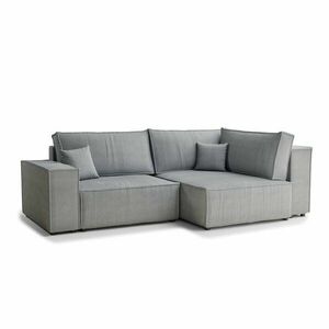 Szürke kordbársony kinyitható-tárolóhelyes sarokkanapé (jobb oldali-L alakú) Tonga – Maison de Rêve kép