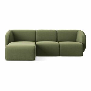Zöld bársony sarokkanapé (bal oldali-heverő résszel) Lani – Makamii kép