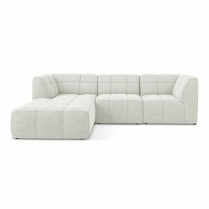 Fehér buklé sarokkanapé (bal oldali-heverő résszel) Aloha – Makamii kép