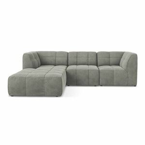 Szürke bársony sarokkanapé (bal oldali-heverő résszel) Aloha – Makamii kép