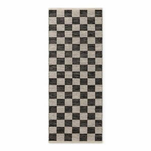 Fekete-krémszínű kétoldalas-kézi szövésű jutakeverék futószőnyeg 80x200 cm Rex – Hanse Home kép