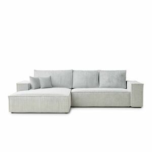 Világosszürke zsenília kinyitható-tárolóhelyes sarokkanapé (bal oldali-heverő résszel) Maze – Maison de Rêve kép