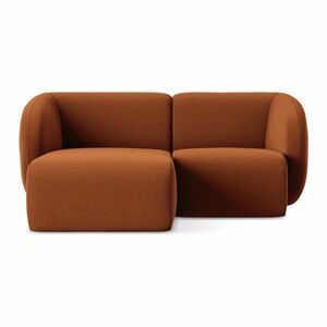 Terrakotta színű bársony sarokkanapé (bal oldali-heverő résszel) Lani – Makamii kép