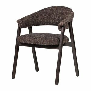Sötétbarna kárpitozott karfás étkezőszék Tunar – WOOOD kép