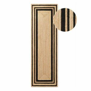 Fekete-natúr színű kétoldalas-kézi szövésű juta futószőnyeg 70x200 cm Jutta – Hanse Home kép