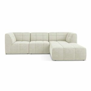 Bézs buklé sarokkanapé (jobb oldali-heverő résszel) Aloha – Makamii kép