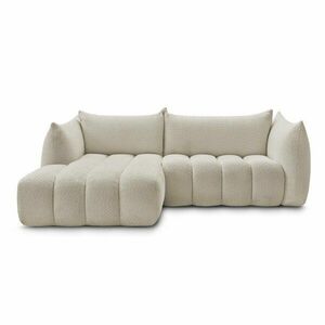 Bézs buklé sarokkanapé (bal oldali-heverő résszel) Azra – Bobochic Paris kép