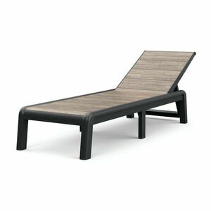 Barna műanyag állítható-összecsukható kerti napozóágy Deco Porto – Keter kép