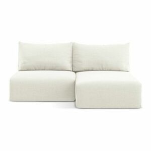 Krémszínű bársony kinyitható-tárolóhelyes sarokkanapé (jobb oldali-heverő résszel) Kalena – Makamii kép