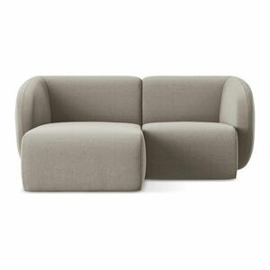 Világosbarna bársony sarokkanapé (bal oldali-heverő résszel) Lani – Makamii kép