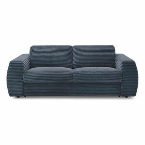 Sötétkék kordbársony kinyitható kanapé mindennapos alvásra 240 cm Hugo – Bobochic Paris kép