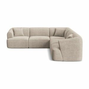 Világosbarna kordbársony sarokkanapé Campi – Cosmopolitan Design kép