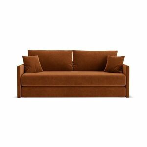 Terrakotta színű bársony kinyitható kanapé 209 cm Shannon – Cosmopolitan Design kép