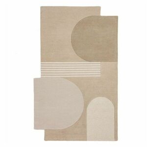 Natúr színű kézi szövésű gyapjú szőnyeg 150x240 cm Lozenge – Flair Rugs kép