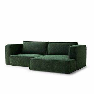 Sötétzöld zsenília kinyitható-tárolóhelyes sarokkanapé (jobb oldali-heverő résszel) Velto – Maison de Rêve kép