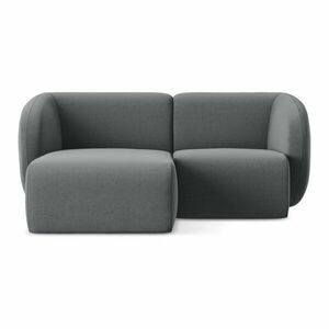 Szürke bársony sarokkanapé (bal oldali-heverő résszel) Lani – Makamii kép