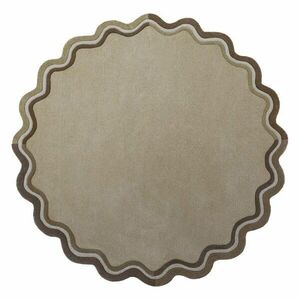 Natúr színű kézi szövésű gyapjú kerek szőnyeg ø 180 cm Leo Scallop – Flair Rugs kép