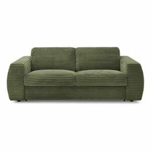 Zöld kordbársony kinyitható kanapé mindennapos alvásra 220 cm Hugo – Bobochic Paris kép