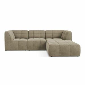 Barna bársony sarokkanapé (jobb oldali-heverő résszel) Aloha – Makamii kép