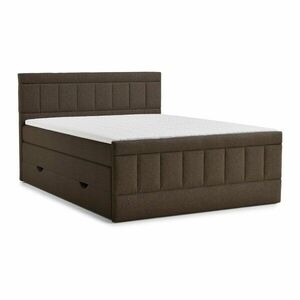Barna ágyneműtartós boxspring ágy 200x200 cm Caya – Maison de Rêve kép